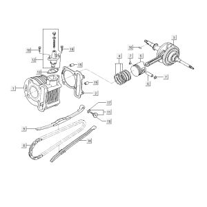 Cylinder crankshaft Kymco Delivery 4-stroke white