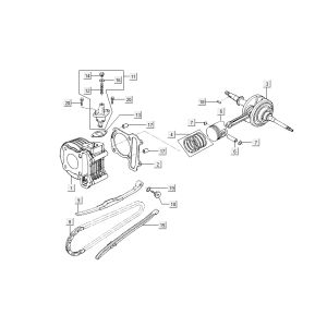 cylinder-piston-crankshaft Kymco Sento 4-stroke Spring Brown