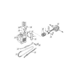 Cylinder - Crankshaft - Distribution Kymco Filly 4-stroke silver