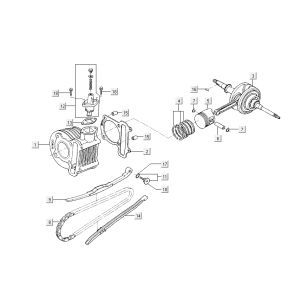 Cylinder - Crankshaft Kymco Like 4-stroke black gloss like T T