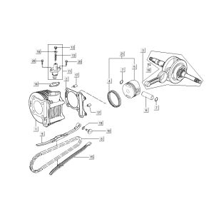 Cylinder - Crankshaft Kymco New Dink 4-stroke gold