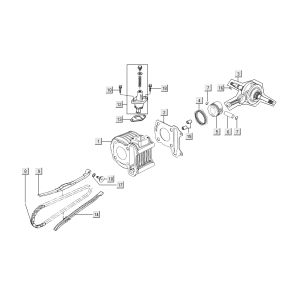 Cylinder 2 Kymco Super 8 Street 4-stroke red