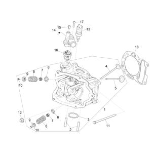 Cylinder Head Piaggio MP3 300 HPE/300 HPE SPORT E5 ABS 2020-2022 (EMEA)