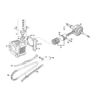 Cylinder crankshaft GY6 10/12 inch (EURO 2; for 2018)-Cilinder- krukas GY6 10 / 12 inch (EURO 2 voor 2018)