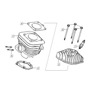 Cylinder Kymco Vitality 2t ac red