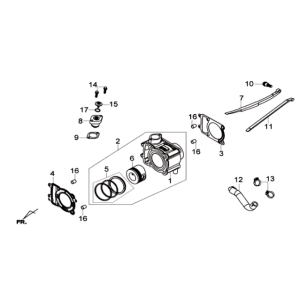 Cylinder with piston/head gasket/base gasket Sym Joymax 125I ABS