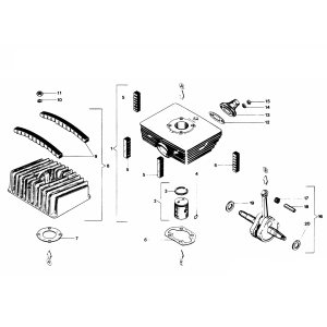 Cylinder - Intake manifold - Crankshaft Zundap GTS 50 529-028 and 029