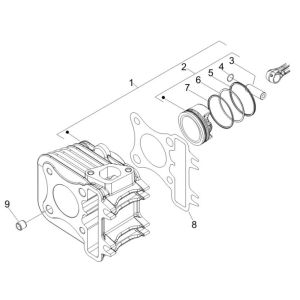 Cylinder Vespa S 25km 4-stroke 2-valve