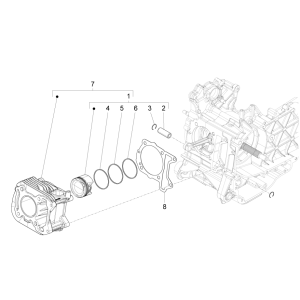 Cylinder Vespa Sprint 4-stroke 3-valve (euro4 injection IGET)