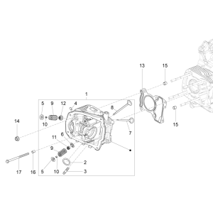 Cylinder/Valve Group Vespa Sprint 125 4T 3V IE ABS