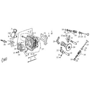 Cylinder head AGM Retro 125cc