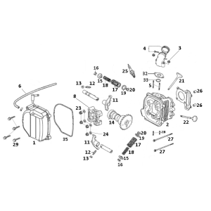 Cylinder head GY6 10/12 inch (EURO 4; after 2018)-Cilinderkop GY6 10 / 12 inch (EURO 4 na 2018) t tm z