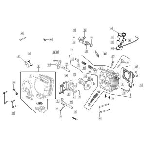 Cylinder head Kymco Agility 16'+ 4-stroke injection euro4 black