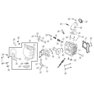 Cylinder head Kymco Agility 16'+ 4t matt metalic silver
