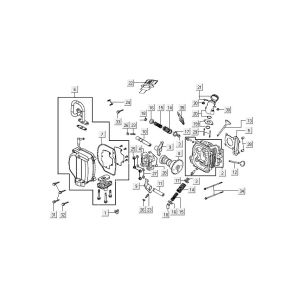 Cylinder head Kymco Agility FR 12" 4-stroke euro4 white