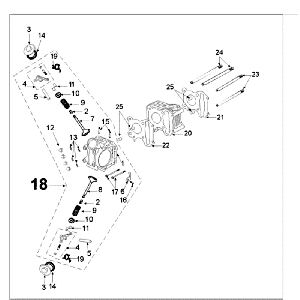 Cylinder head Peugeot Speedfight 3 4-stroke Grey
