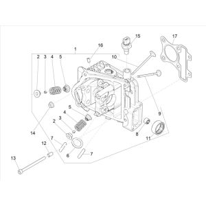 Vespa Primavera 4-stroke 3V cylinder head (Euro5 injection IGET)
