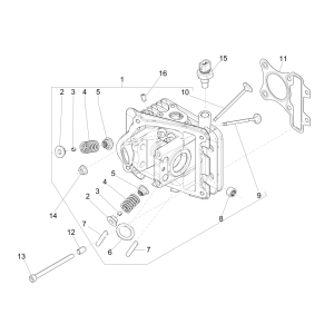 Cylinder head Vespa Sprint 4-stroke 3-valve (euro4 injection IGET)