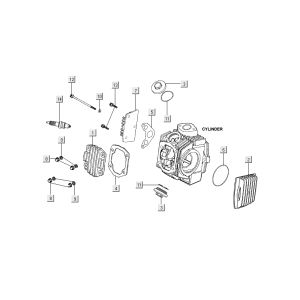 Cylinder head parts Kymco Nexxon 4-stroke dark grey