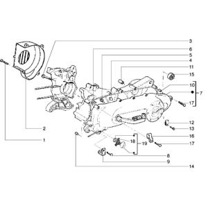 Crankcase cover Piaggio Liberty 2-stroke up to 2005