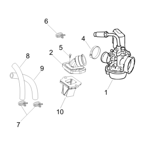 Complete Carburetor - Gilera Runner 50 SP 2010-2017 Supply Connection
