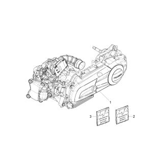 Complete engine: Piaggio Beverly 300 IE ABS E4 2016 - 2020 (EMEA)