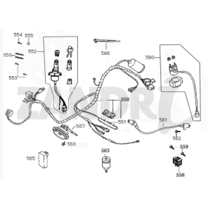 Ignition Lock Wiring Harness BTC Riva Sport pantone blue