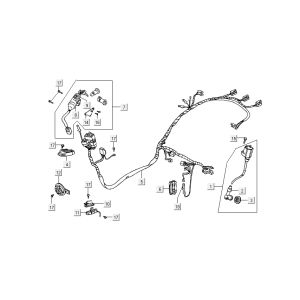 Ignition Switch - Cable Harness Kymco DJ 2-stroke Black