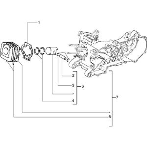 Cylinder Piaggio Liberty 2-stroke up to 2005