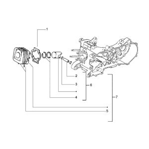 Cilinder - Zuiger Piaggio Zip RST 50 2-takt AC