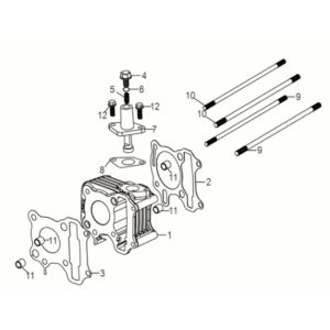 Cilinder - Koppakking - Voetpakking Sym Jet 14 50i Euro 5