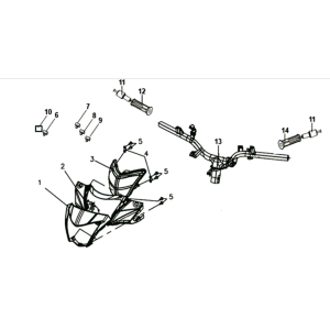 Dashboard/steering wheel/handlebar cover Sym Symphony ST 125I E4 Matt gray (GY-010U)