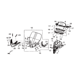 Dashboard/ windshield Sym Joymax 300I ABS E3 2014-2016