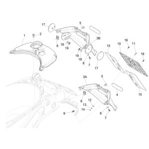 Rear cover Mudflap Vespa Primavera 125 4T 3V IE ABS