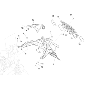 Rear Cover - Piaggio Medley 125 ABS E5 Mudflap 2021-2022 (EMEA)