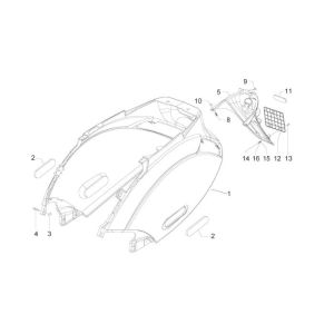 Side cover Piaggio Zip 2000 2-stroke AC red 894