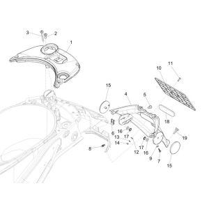 Rear fender Vespa Sprint 2-stroke red dragon 894
