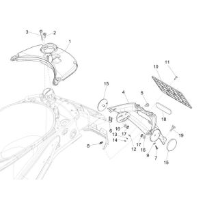 Rear fender Vespa Primavera 4-stroke 2-valve black 98/A