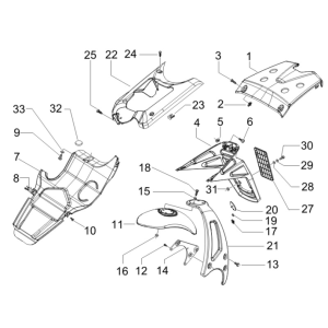 Rear Cover Plates - Mudflap Gilera Runner 50 SP 2010-2017 orange 954/A