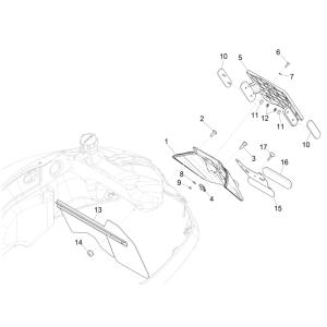 Rear cover - Vespa GTS 125 4T E5 ABS 2021 (EMEA)