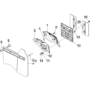 Rear cover plates Vespa GTS 250 ie 2005-2009 (with ABS) grey stardust 760/A