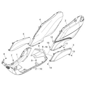 Under spoiler Piaggio Fly 2-stroke white 724
