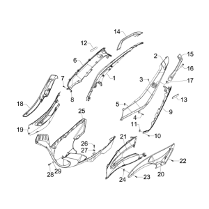 Side Covers - Spoiler Gilera Runner 50 SP 2010-2017 Orange 954/A