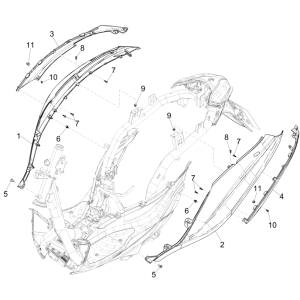 Side covers - Spoiler Piaggio Medley 150 4T IE ABS E4 2016-2020 (EMEA)