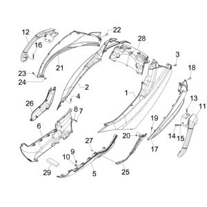 Side covers - Spoiler Piaggio MP3 300LT Sport 2009-2014 red antares 849/A