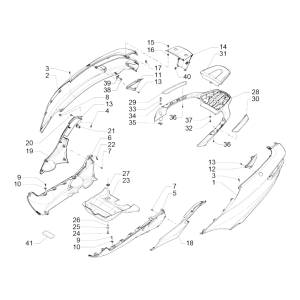 Side covers - Spoiler Piaggio MP3 500 LT Business 2014-2016 grey