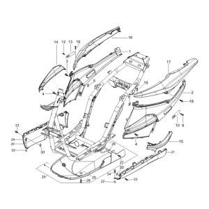 Side covers - Spoiler Piaggio NRG Power DD 2007-2017 matt orange 954/A