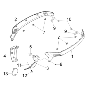 Side covers Vespa GTS 250 ie 2005-2009 (with ABS) midnight 222/A