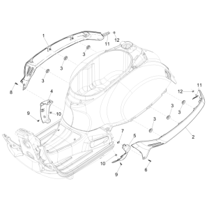 Side covers Vespa GTS 250 ie 2005-2016 (without ABS) white 544