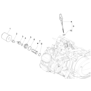 Magnetic flywheel cover - Vespa GTS 125 4T E5 ABS 2021 (EMEA) oil filter